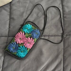 Floral Embroidered Crossbody Bag